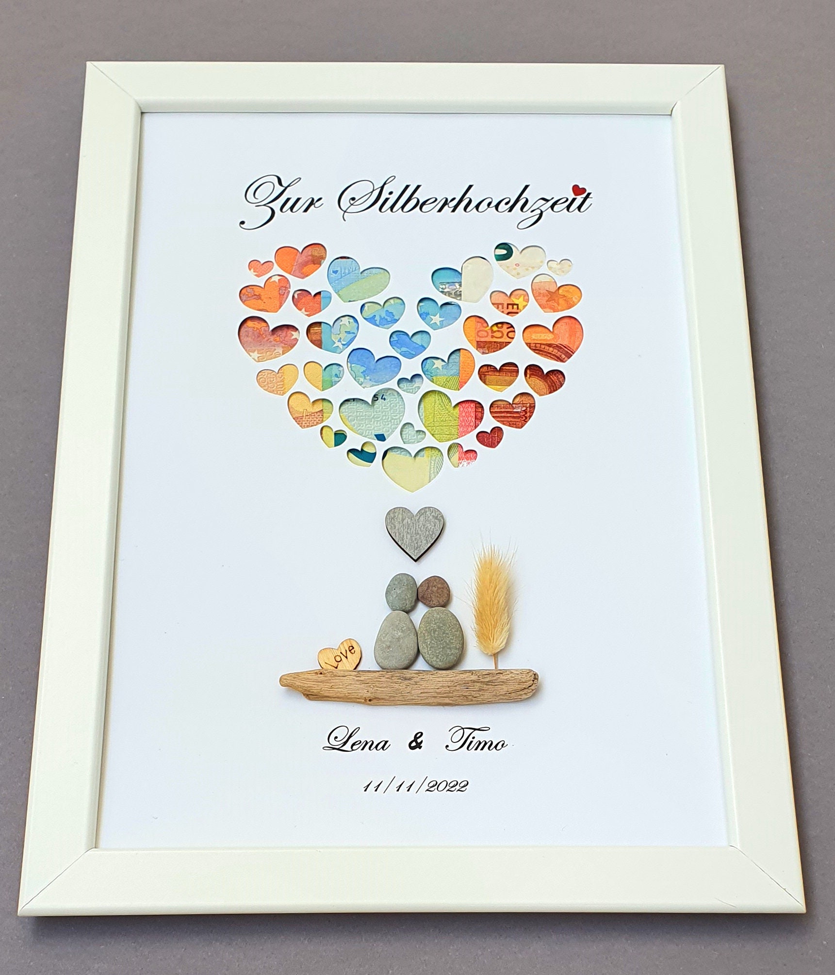 Personalisiertes Geldgeschenk zur Silbernen Hochzeit, Geldgeschenk 25