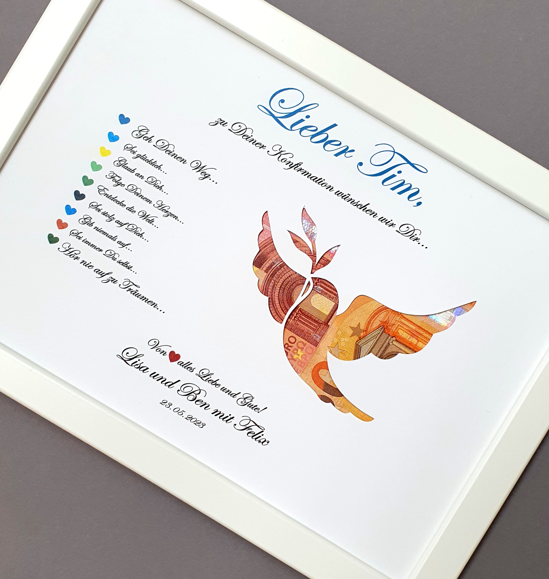 Geldgeschenk zur Konfirmation, Konfirmationsgeschenk Mädchen und Jungen