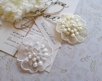 Ivory lace flower bridal hair accessory Bridesmaid hair accessory