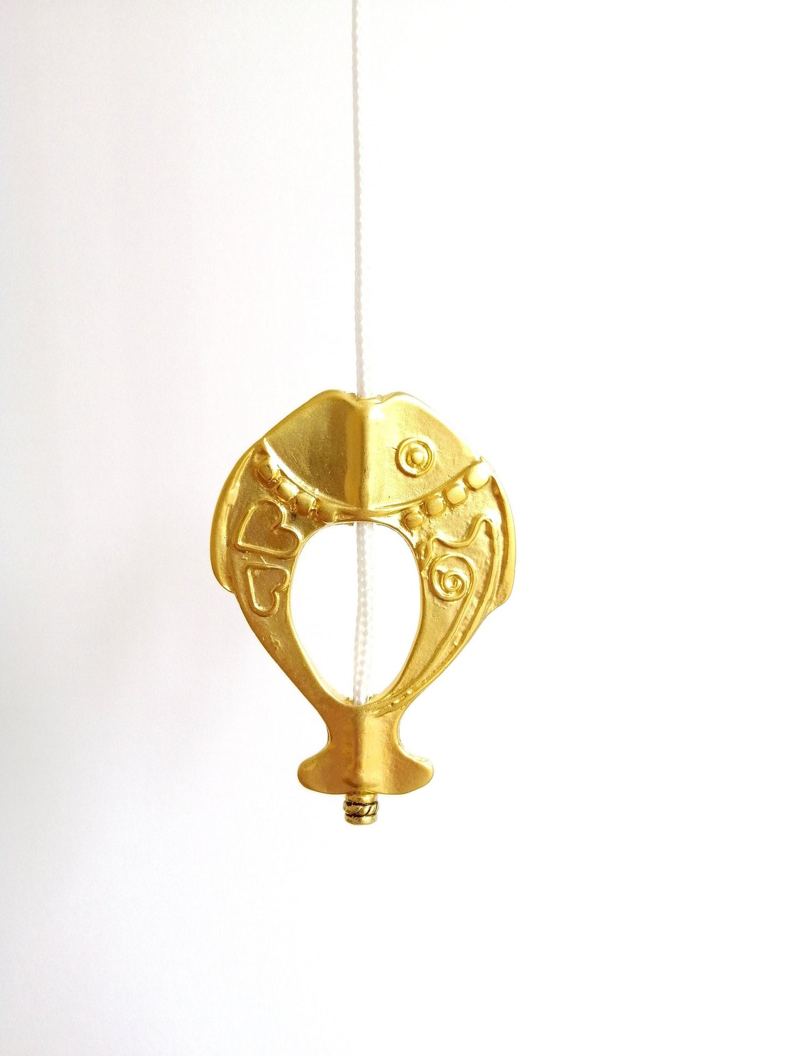 Light pull bathroom light pull cord with beads Fish gold light Etsy