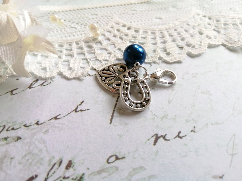 Something blue bouquet charm garter charm purse charm lucky keepsake gift for bride