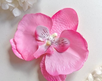 Pink Silk Orchid Hair Clip