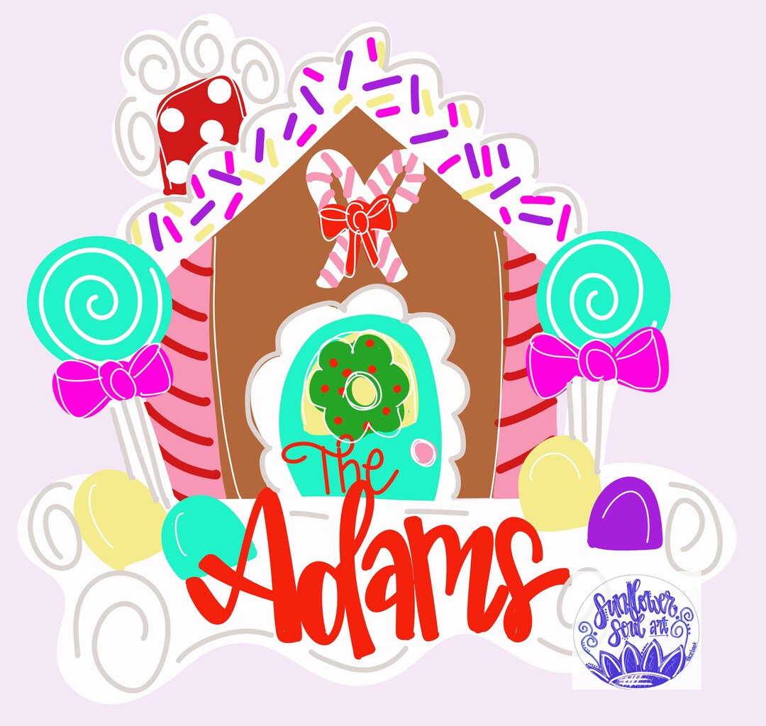 Gingerbread House Door Hanger Template SVG | Christmas Door Decor File ...