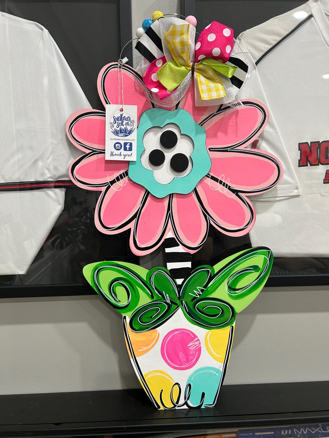 3D Pink Flower Door Hanger | Floral Door Deor | Flower Door Sign - Etsy