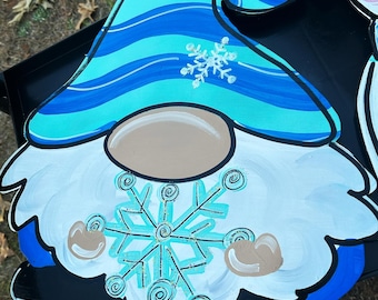 Winter Gnome Door Hanger | Gnome Door Decor | Winter Door Sign
