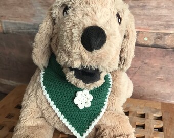 Crocheted dog bandana, bib, fun neckwear, novelty neckerchief, canine accessories