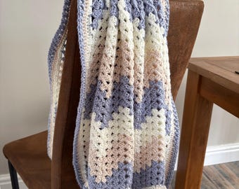 Handmade crocheted soft and silky ripple style newborn baby blanket