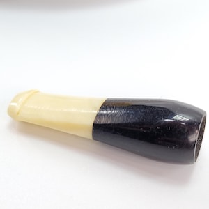 Early Plastic Marbled White and Black Cigarette / Cheroot Holder