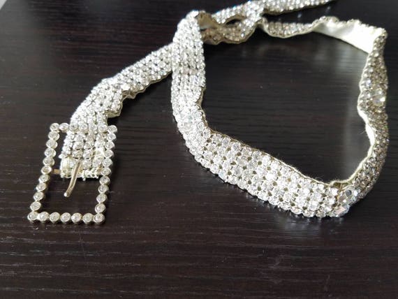 Stunning 1920s Art Deco Rhinestone Belt