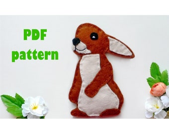 Felt Easter Bunny Ornament Sewing Pattern DIY Handmade Felt Rabbit Nursery Decor PDF pattern instant download Handmade Easter Gift
