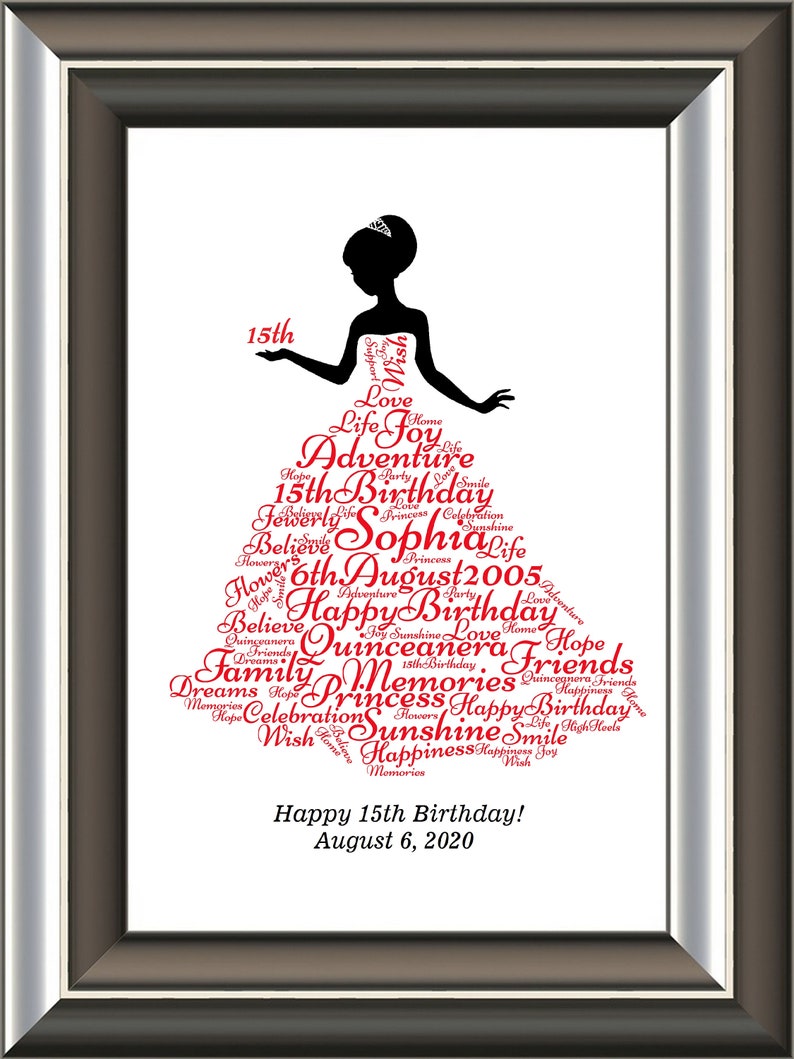 Quinceanera Personalised Word Art