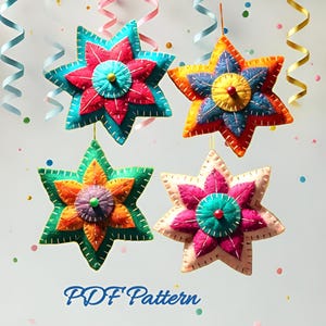 Stelle In Feltro - 10 Pezzi - Colori Rosa - 100% Lana - 3 Cm - 3,5 Cm - Italia