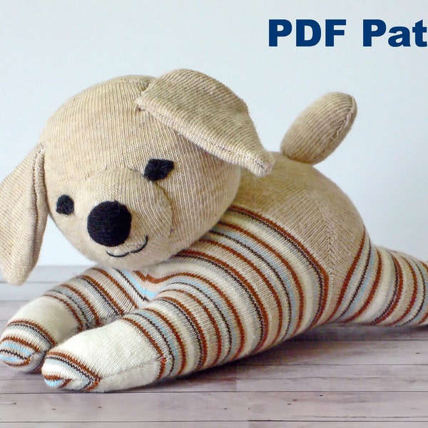 Sock Puppy Dog Sewing Pattern - DIY Handmade Sock Puppies PDF Pattern Instant Download, Soft Toy Tutorial, Soft Animal sewing pattern