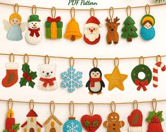 アドベントカレンダー用フェルトオーナメント24個 - Etsy 日本