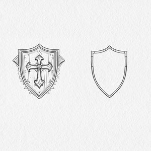 Armor of God Clipart 23 Digital Graphics for instant download Gray scale Black and White Commercial Use PNG files 300dpi image 6