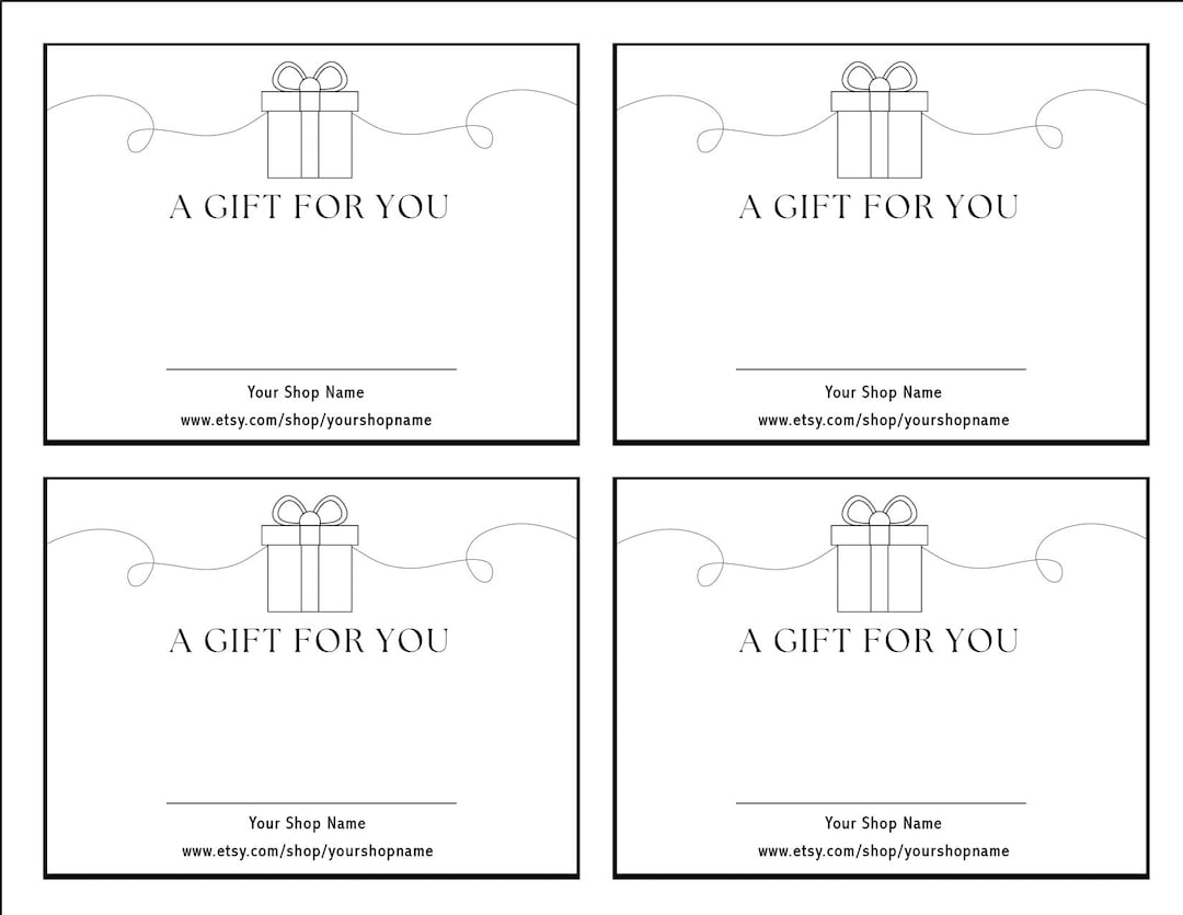 Gift Message Template for Instant Download Commercial Use Canva or PDF, PSD, & JPG Files Print