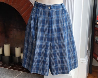 blue checkered shorts