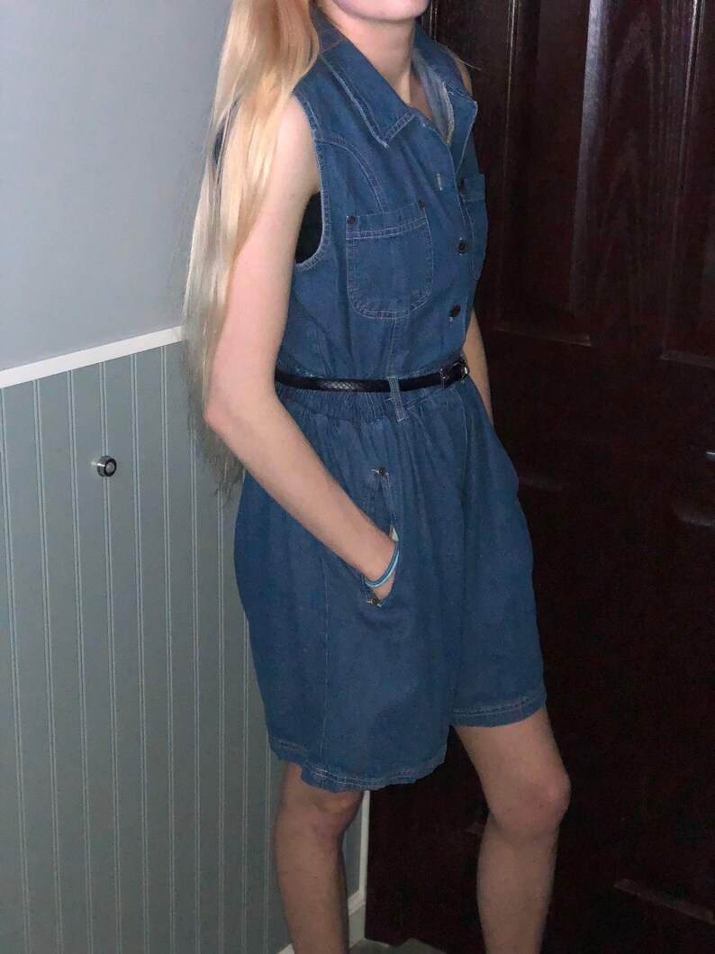 blue jean romper dress