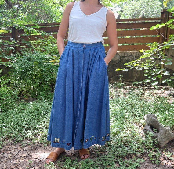 western jean skirt