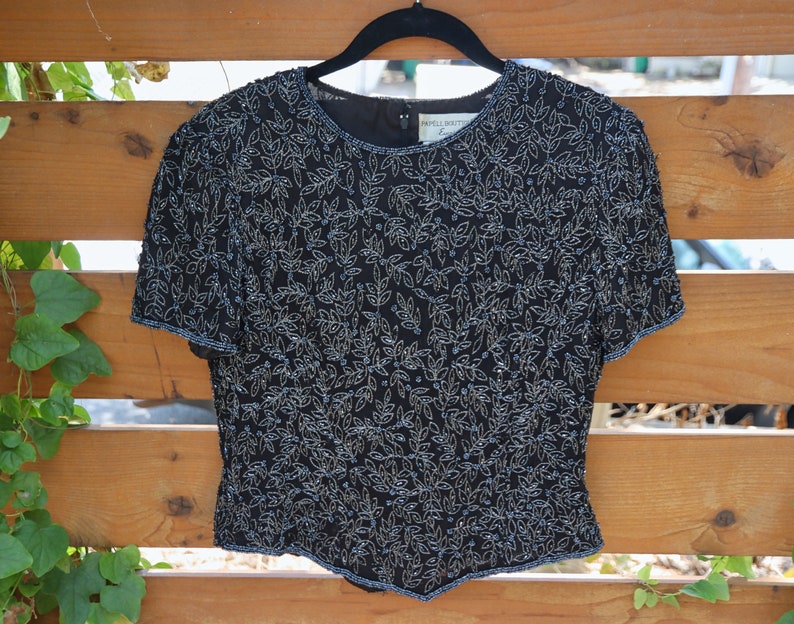 black beaded top formal