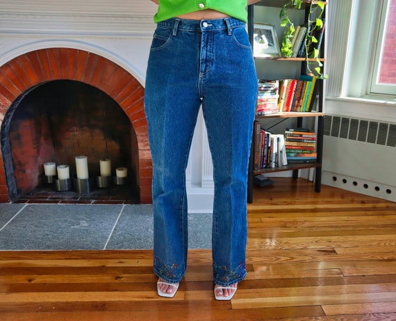 Vintage 90s Y2K Embroidered Flare Jeans 