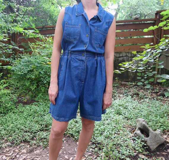 Vintage Romper / Denim Romper / Jean Romper / Retr