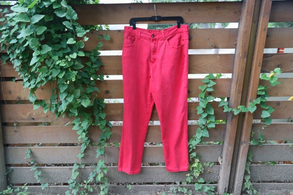 Vintage Men's Jeans / Red Jeans / Vintage Denim /