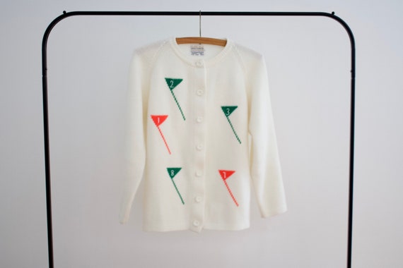 Vintage Novelty Golf Cardigan, 1960s