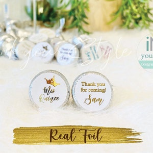 108 Personalized Hershey Kiss® candy labels/personalized Qinceañera Kiss® Hershey stickers favors/ Mis Quince party favors stickers/#SS022
