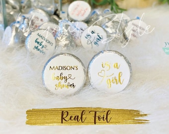 108 Personalized Hershey Kiss® candy labels/Baby shower favor labels/Personalized Baby shower Kiss® Mini Reese's Cup® labels/stickers #BB401