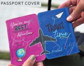 Personalized Passport holder | Personalized Passport Cover | Customized Passport Cover and Luggage tag for couples | travel Gift|