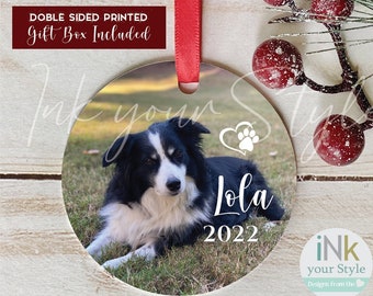 Personalisierte Haustier Ornament, benutzerdefinierte Haustier Ornament, Hunde Ornament, Hund Foto Geschenk, benutzerdefinierte Katze Ornament, Katze Foto Geschenk, Haustier Geschenk, Hund Weihnachten
