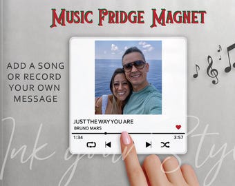 Personalized Photo Music Fridge Magnet|Custom Photo Music Magnet|Music Box|Personalized Christmas Gift| Anniversary Gift