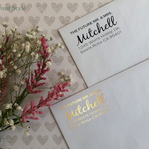 Return Address labels, Wedding Labels, Bridal Address Labels, Clear stickers, Transparent Return Address Labels, the future Mr and Mrs