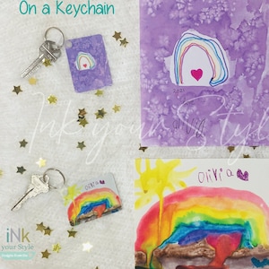 Kids drawing keychain/kids art keychain/children artwork keychain keepsake/child art drawing keepsake/mom's gift/dad's gift/grandma gift/