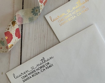 Return Address Labels, Wedding Labels, Foil Address Labels, Clear