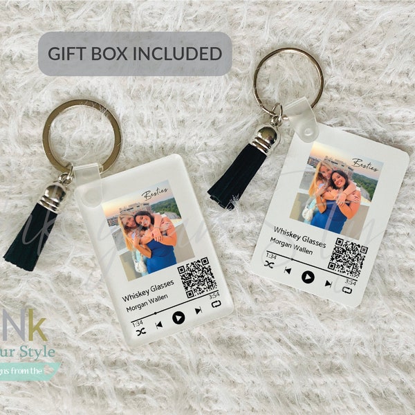 Personalized Photo music Keychain/Custom Song Plaque/custom photo music Keychain/best friend gift/Valentine's/Anniversary gift/our song gift