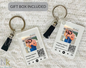 Llavero de música fotográfica personalizado/Placa de canción personalizada/Llavero de música fotográfica personalizada/regalo de mejor amigo/San Valentín/regalo de aniversario/nuestro regalo de canción