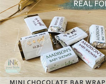 21 Personalized Baby Shower Chocolate bar Wrappers/Personalized Real Foil Chocolate Bar Labels/Hershey’s® Miniatures wrappers. ##BB401