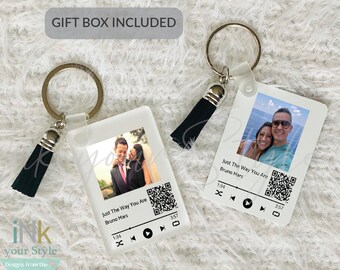 Llavero de música fotográfica personalizado/Placa de canción personalizada/Llavero de música fotográfica personalizada/Regalo de aniversario/Regalo de boda/Regalo de San Valentín/Mejor amigo
