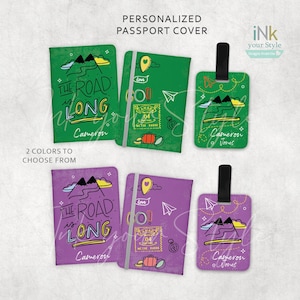 Personalized Passport holder | Personalized Passport Cover and Luggage tag | Custom  Passport cover | Personalized travel Gift |