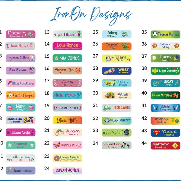 Personalized iron on clothing labels/back to school clothing labels/daycare clothing labels/camp clothing labels