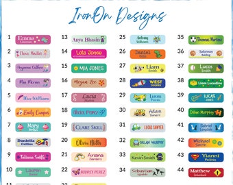 Personalized iron on clothing labels/back to school clothing labels/daycare clothing labels/camp clothing labels