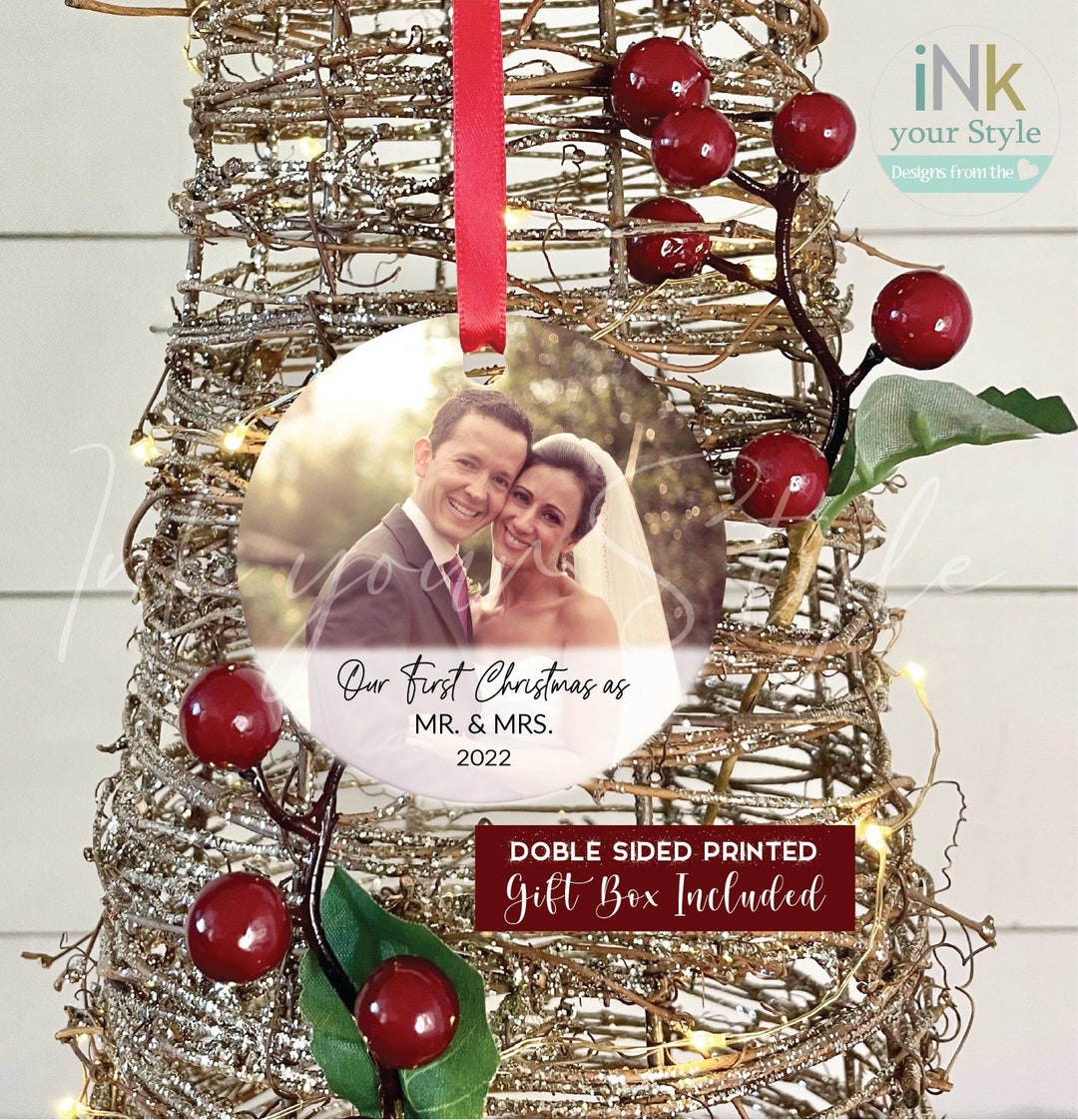 Personalized Our First Christmas as Mr and Mrs Ornament/photo Christmas ...