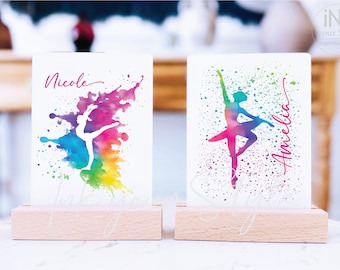 Luz de mesa de noche LED personalizada/Lámpara de mesa de acrílico personalizada/Soporte de madera de gimnasia LED/Luz LED de baile/Luz nocturna deportiva/