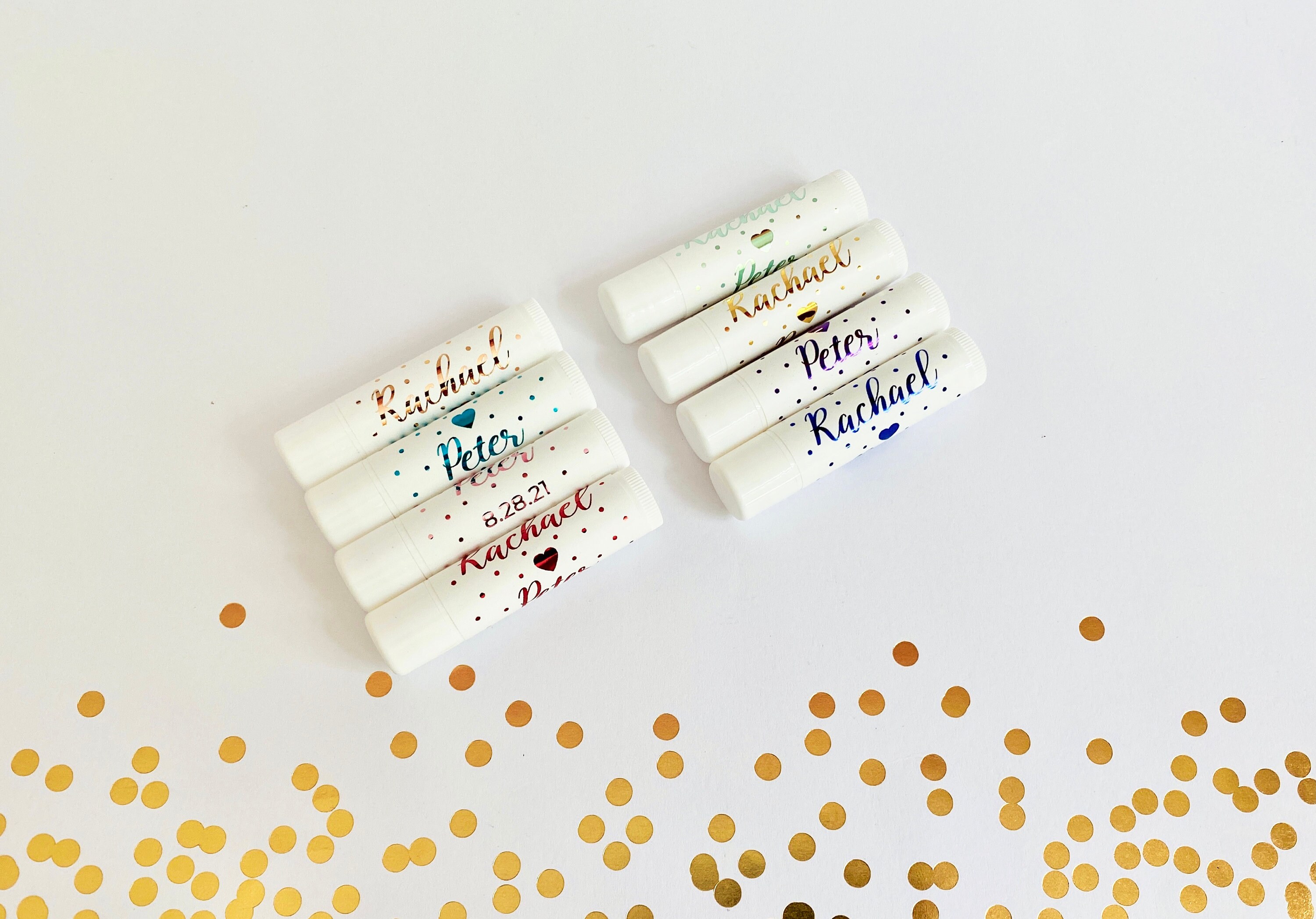 Personalized real foil wedding Lip Balm Labels/wedding favor ...