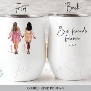 Personalized Best Friends custom Tumbler/Best friend custom mug/Personalized Gifts/Best Friend custom Gifts/Best Friends Wine Tumbler