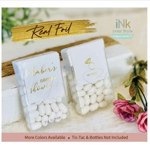 Personalized real foil Bridal Shower Tic Tac® Labels/Tic Tac® Bridal shower favor labels/ring bridal Baby favors Tic Tac® stickers/BS301