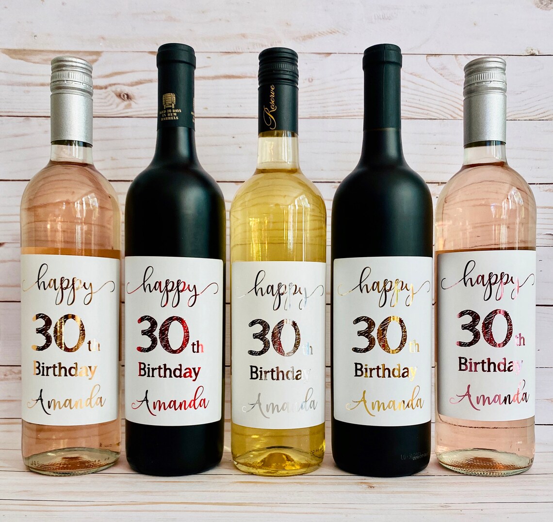 personalized birthday wine