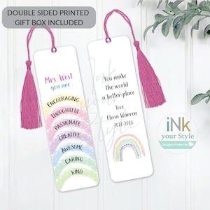 Personalized Bookmark for teachers, Custom Bookmark for teachers, personalized teacher gift, Teachers appreciation gift, Teacher Bookmark